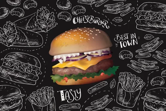 نمونه پوستر دیواری همبرگر