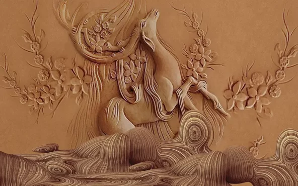 طرح پوستر دیواری برجسته آهو