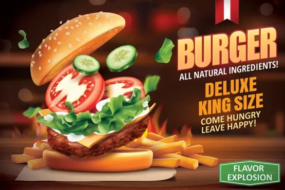 استیکر دیواری طرح فست فود