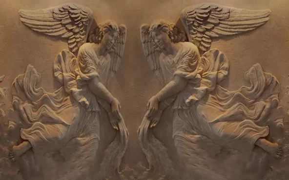 طرح گچبری پوستر دیواری فرشته