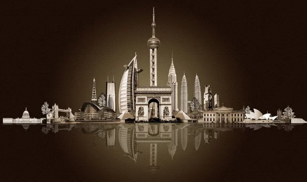 طرح پوستر سه بعدی برج های دنیا