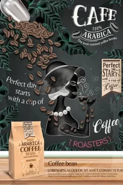 طرح استیکر روی شیشه کافی شاپ