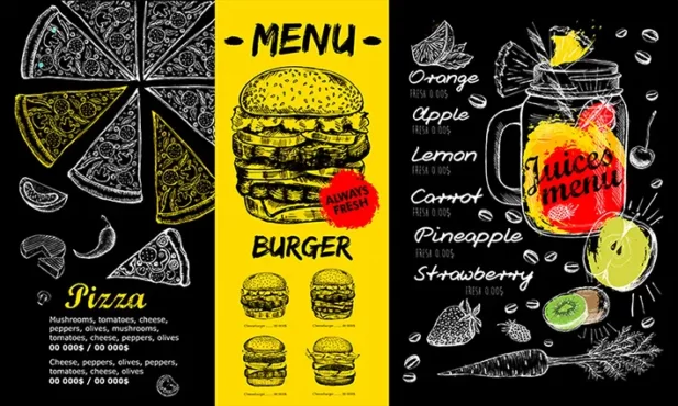 طرح کاغذ دیواری فست فود