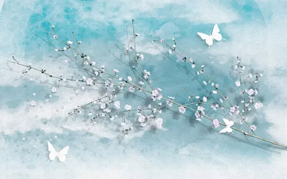 طرح پوستر دیواری شکوفه های بهاری