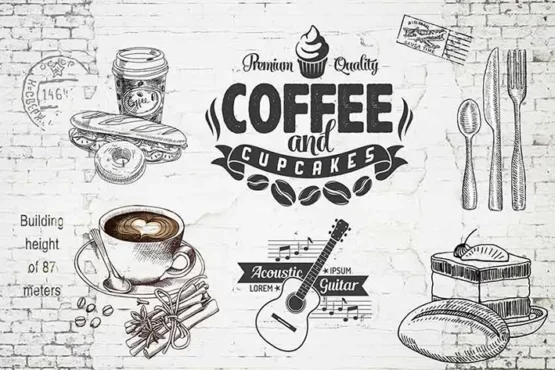 طرح استیکر برای کافی شاپ