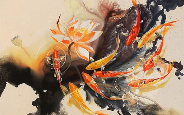 طرح پوستر دیواری ماهی قرمز