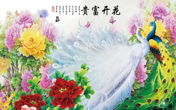 طرح پوستر دیواری طاووس