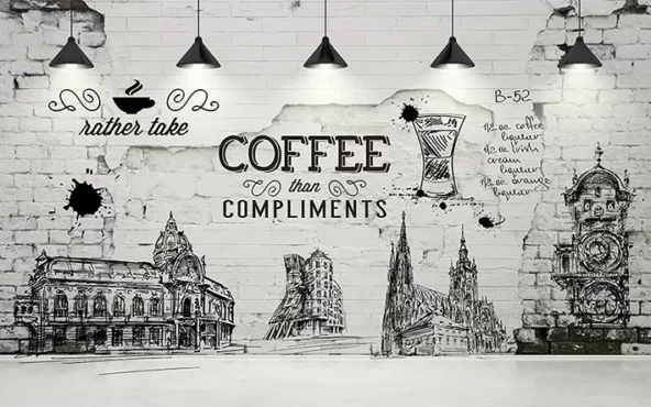 طرح لایه باز استیکر برای کافی شاپ