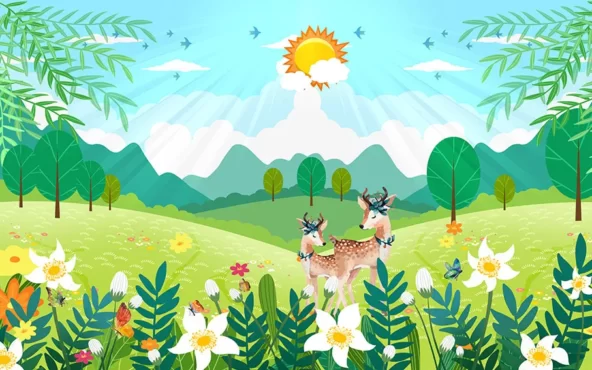 پوستر دیواری اتاق کودک طرح آهو