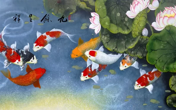 پوستر دیواری ماهی های رنگارنگ