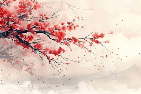 پوستر دیواری طرح شکوفه های بهاری