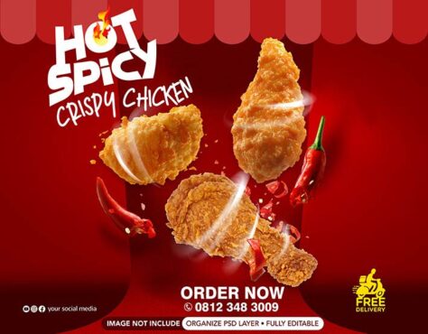 نمونه پوستر دیواری مرغ سوخاری